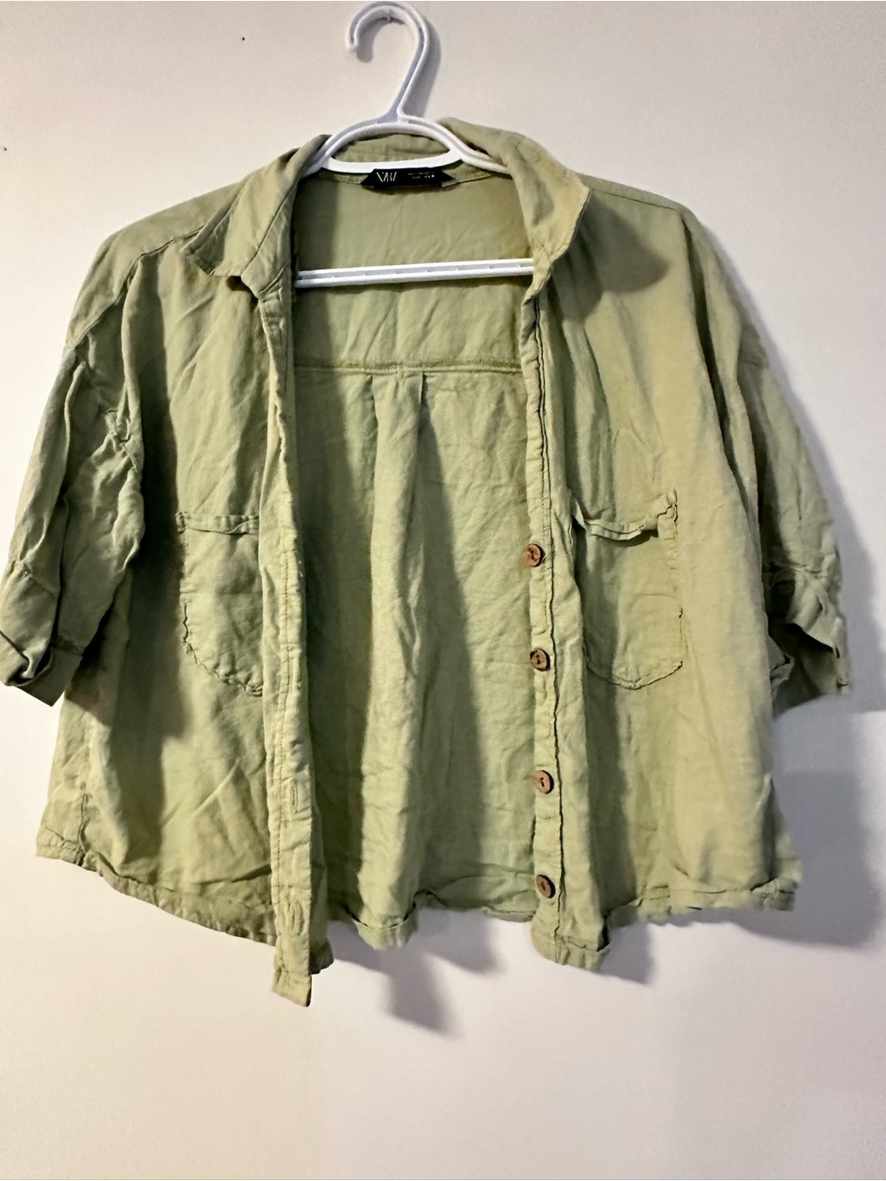 Zara Light Green Button-Down Shirt